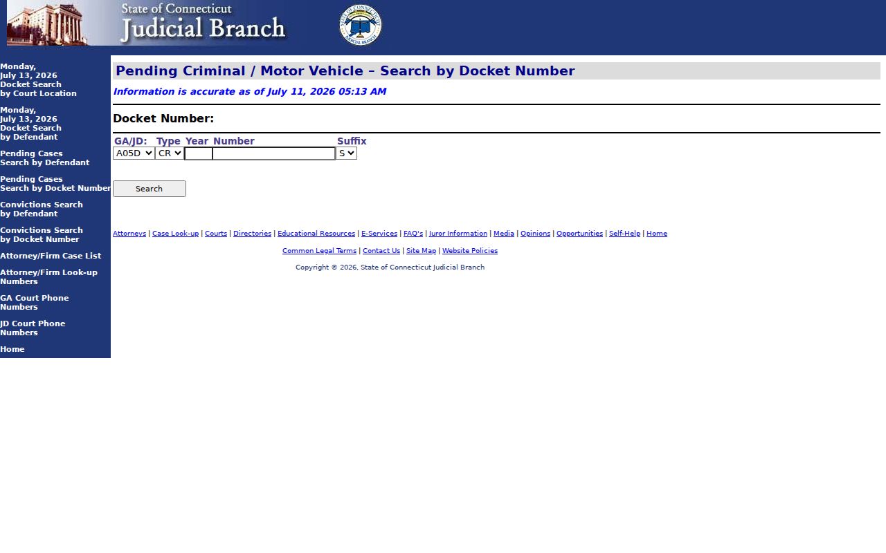 Milford court dockets pending criminal and motor vehicle docket number search