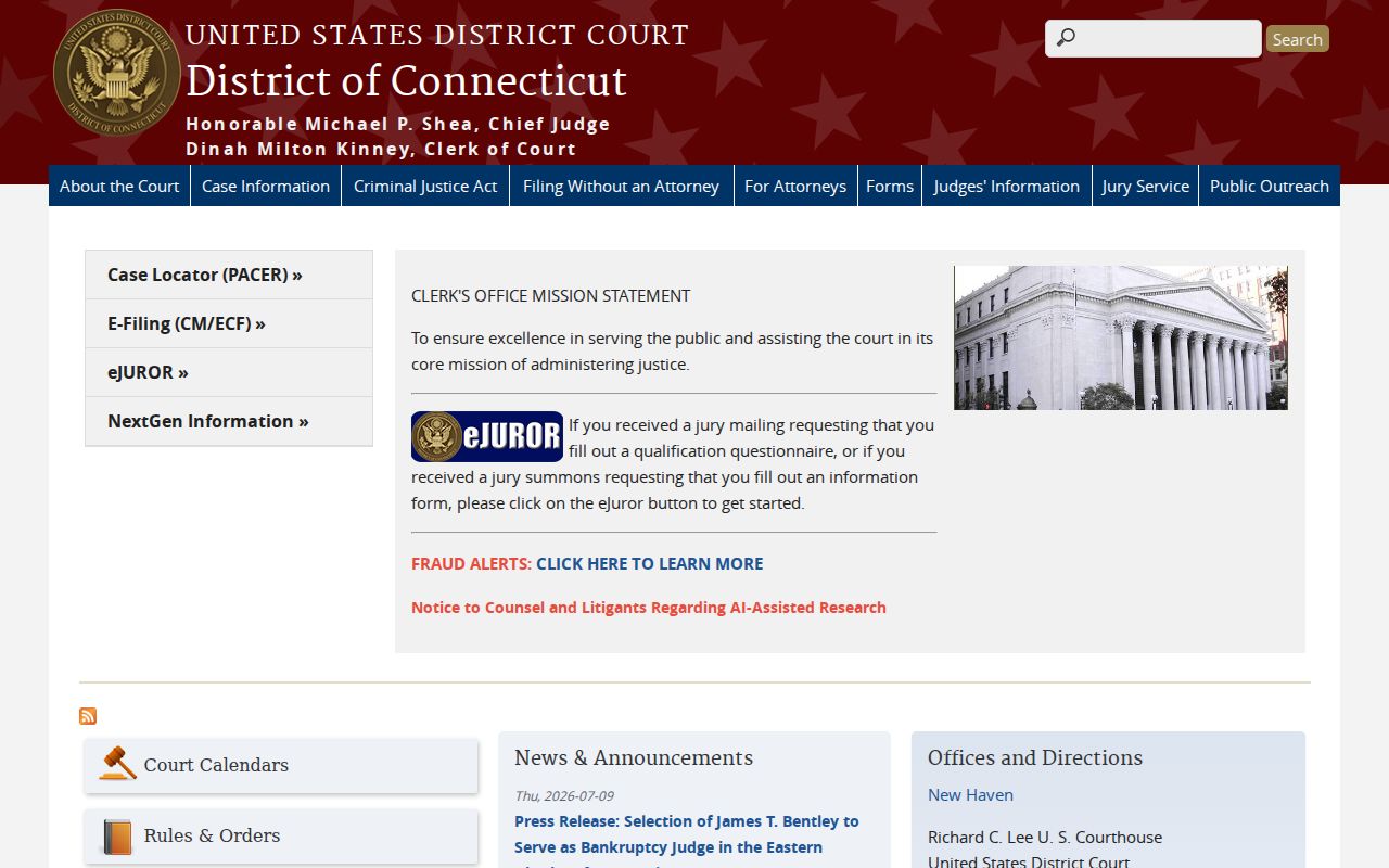 City of Milford court records District of Connecticut courthouse source