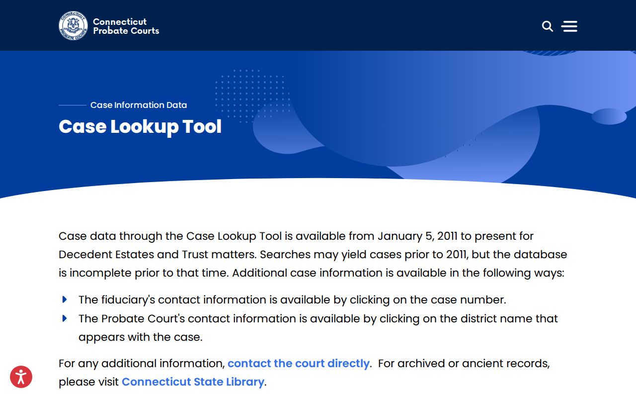 Milford probate records Connecticut Probate Court case lookup